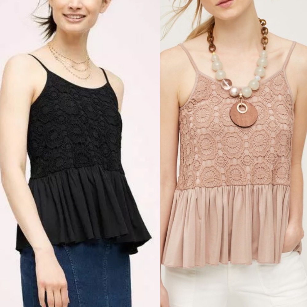 ISO Eri + Ali Fluttered Lace Cami in Pink or Black